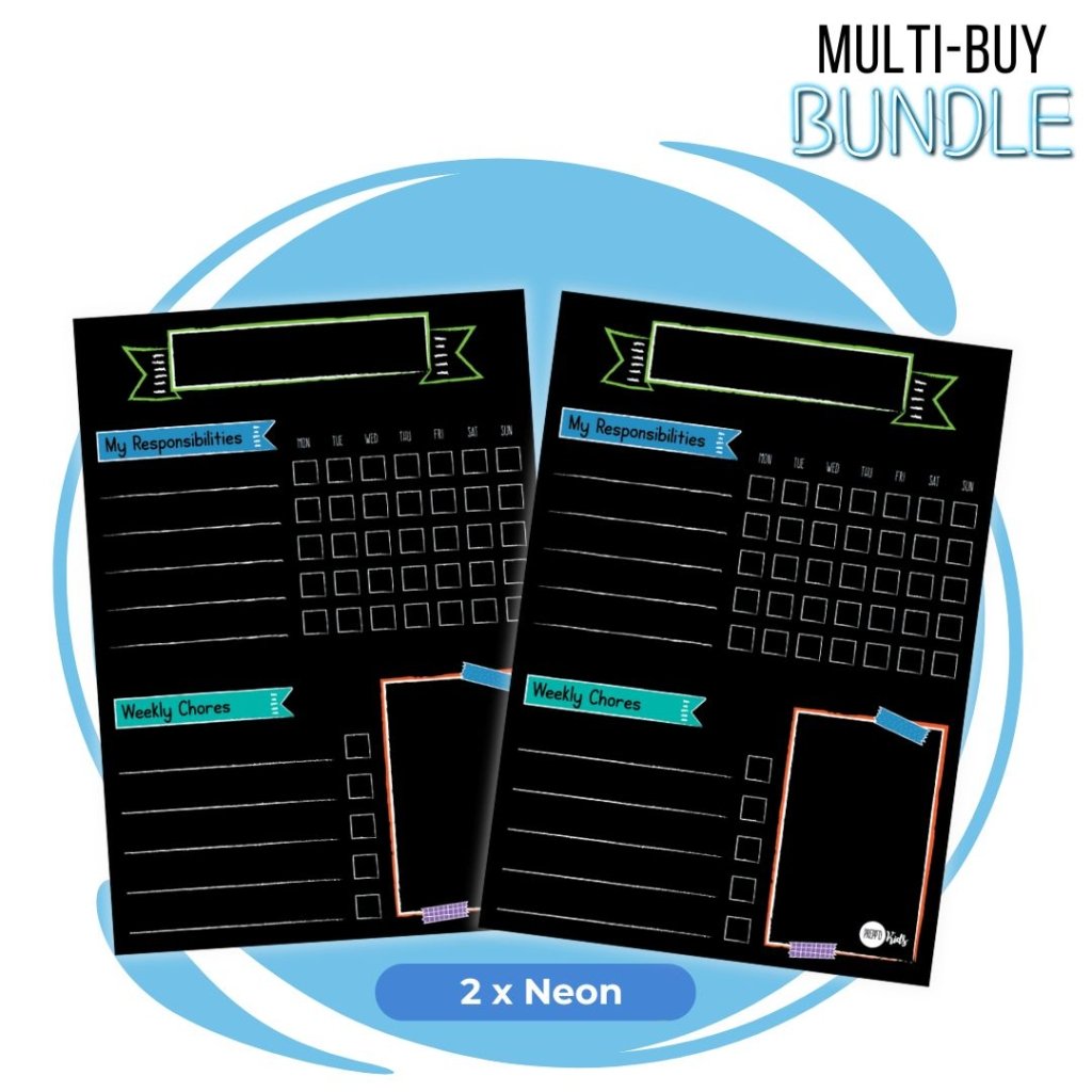 Responsibility Charts - NEON MULTI - BUY BUNDLE - Prepp'd Kids - Prepp'd Kids
