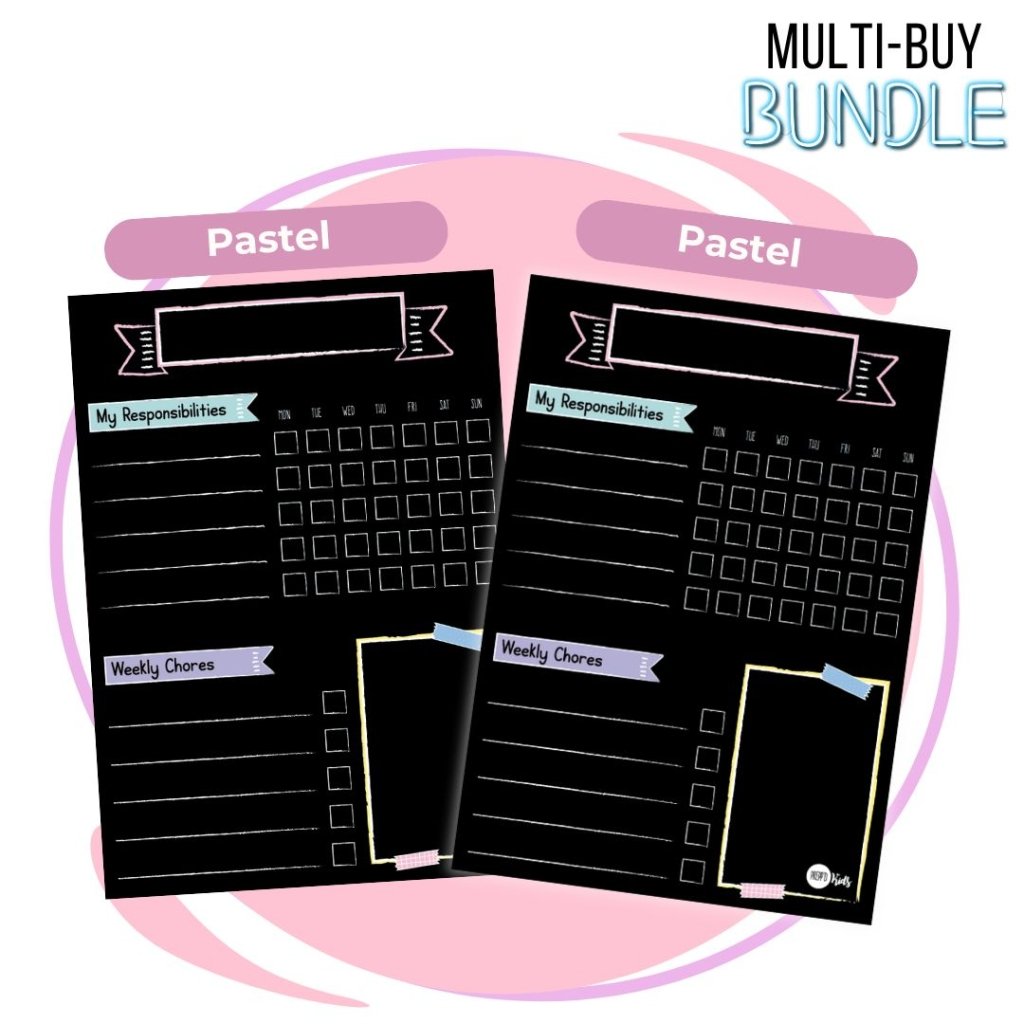 Responsibility Charts - PASTEL MULTI - BUY BUNDLE - Prepp'd Kids - Prepp'd Kids