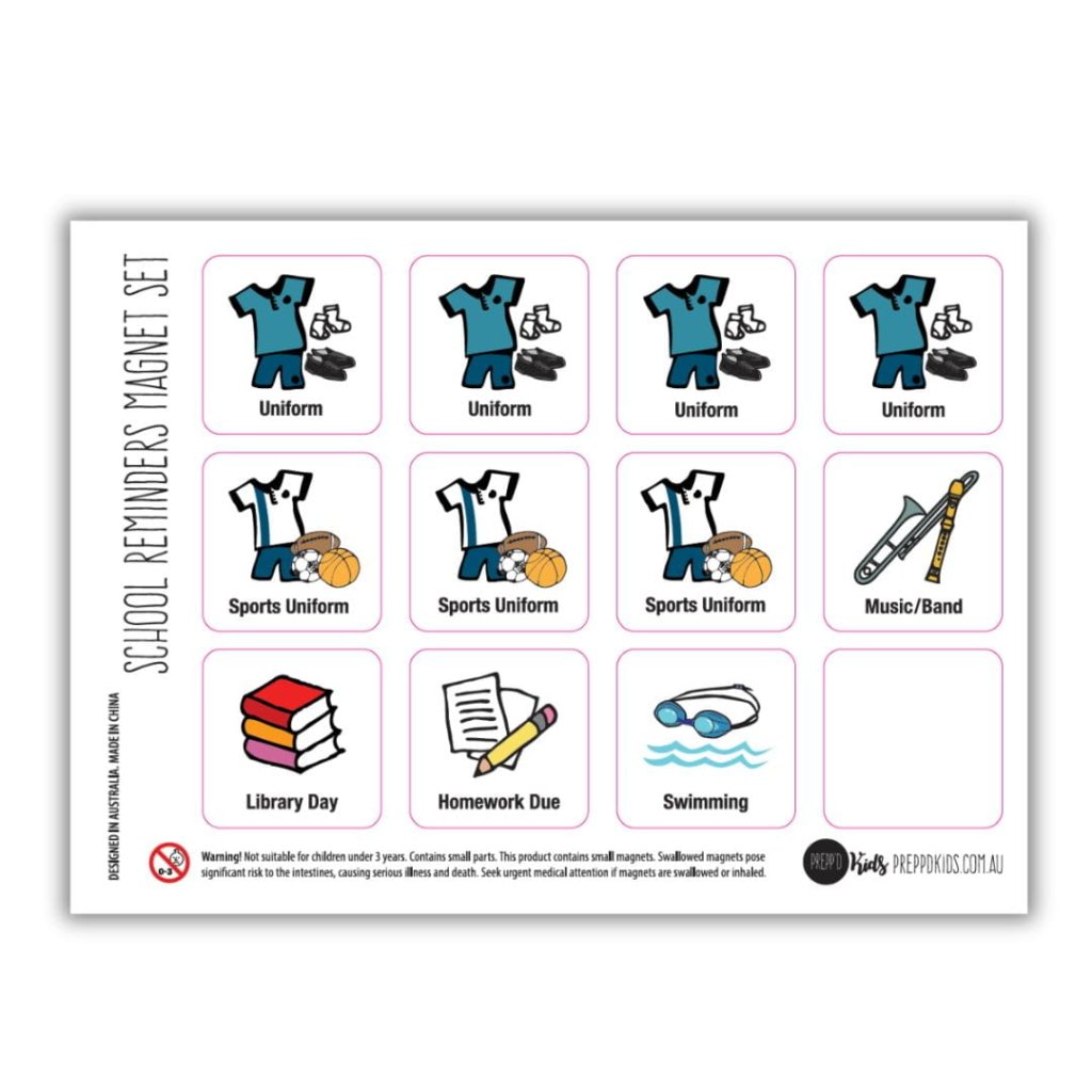 School Reminders Chart - Twin Board Bundle - Prepp'd Kids - Prepp'd Kids