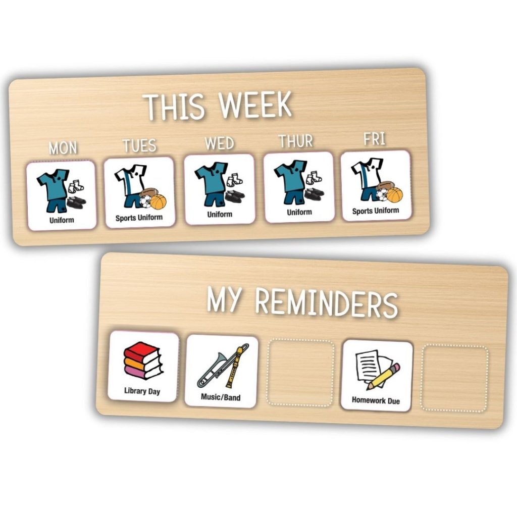 School Reminders Chart - Twin Board Bundle - Prepp'd Kids - Prepp'd Kids