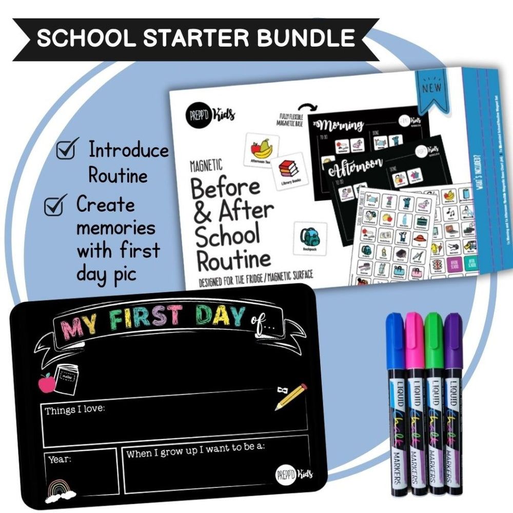 School Starter Bundle - Colour Board / Neon Chalk - Prepp'd Kids - Prepp'd Kids