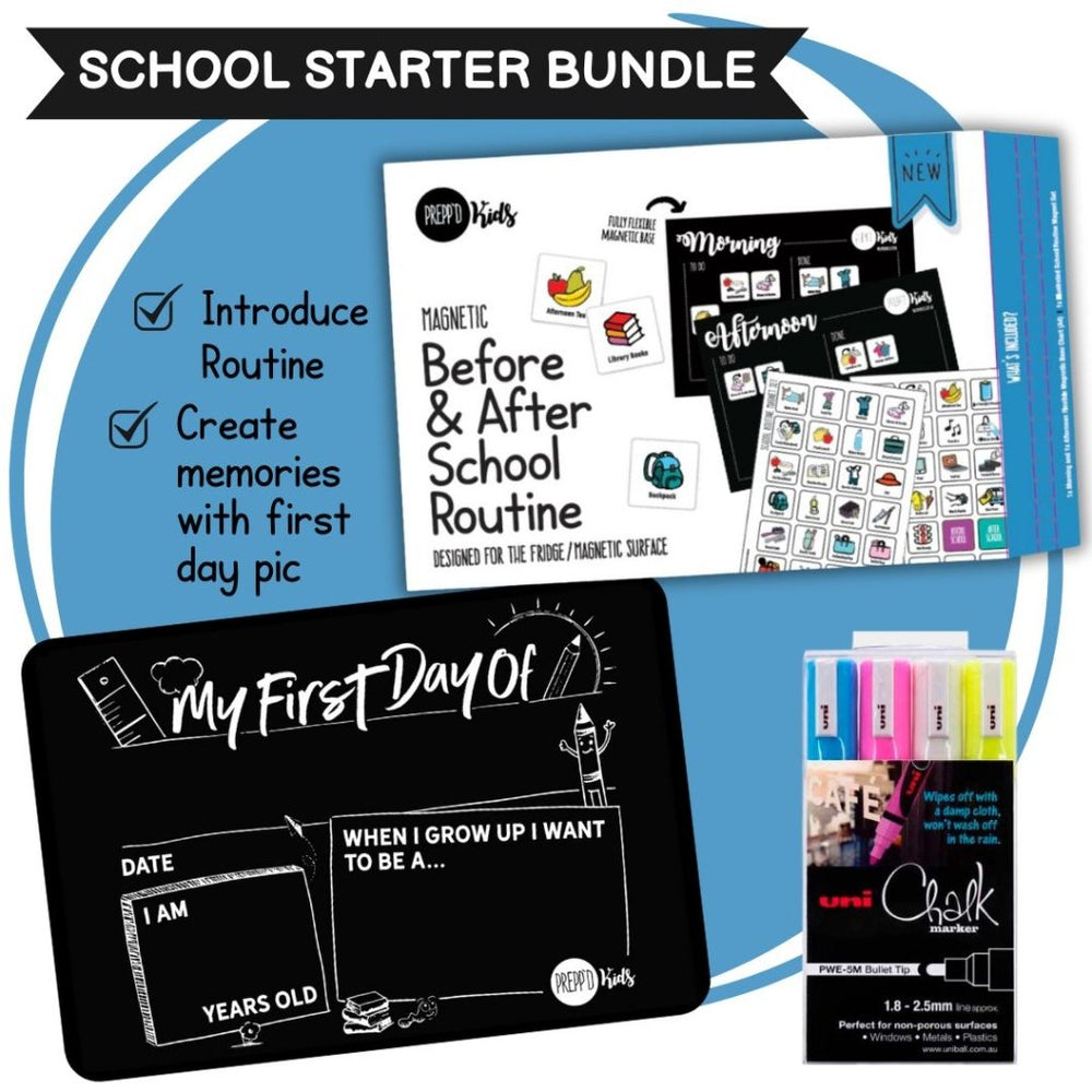 School Starter Bundle - Mono Board / Neon Chalk - Prepp'd Kids - Prepp'd Kids