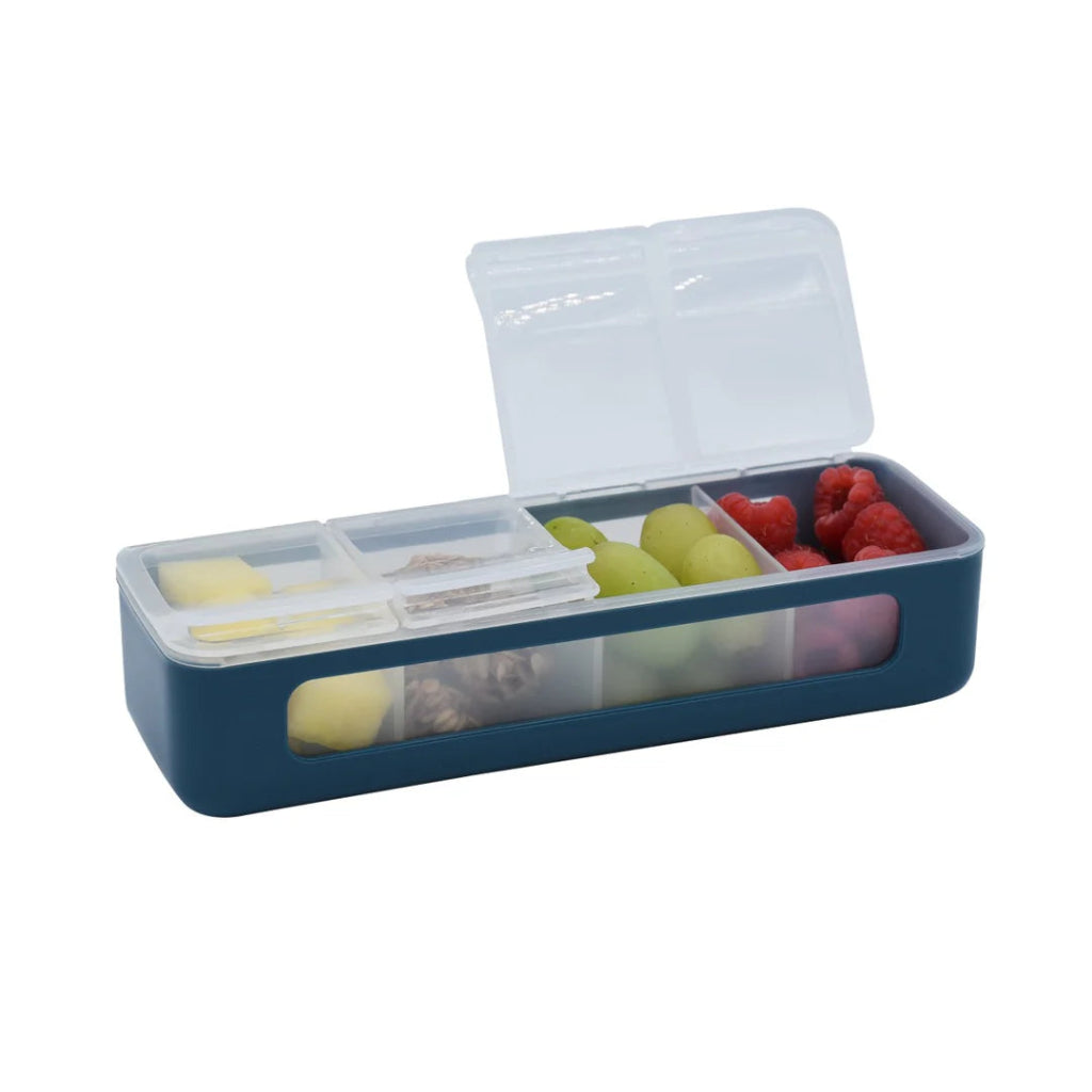 Snackle Box (4 Compartment) - Blue - Prepp'd Kids - Melii