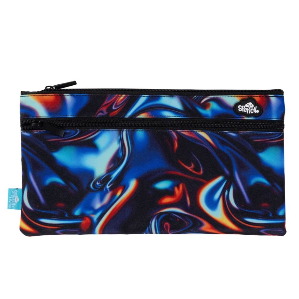 Spencil Twin Zip Pencil Case - Metallic Waves - Prepp'd Kids - Spencil