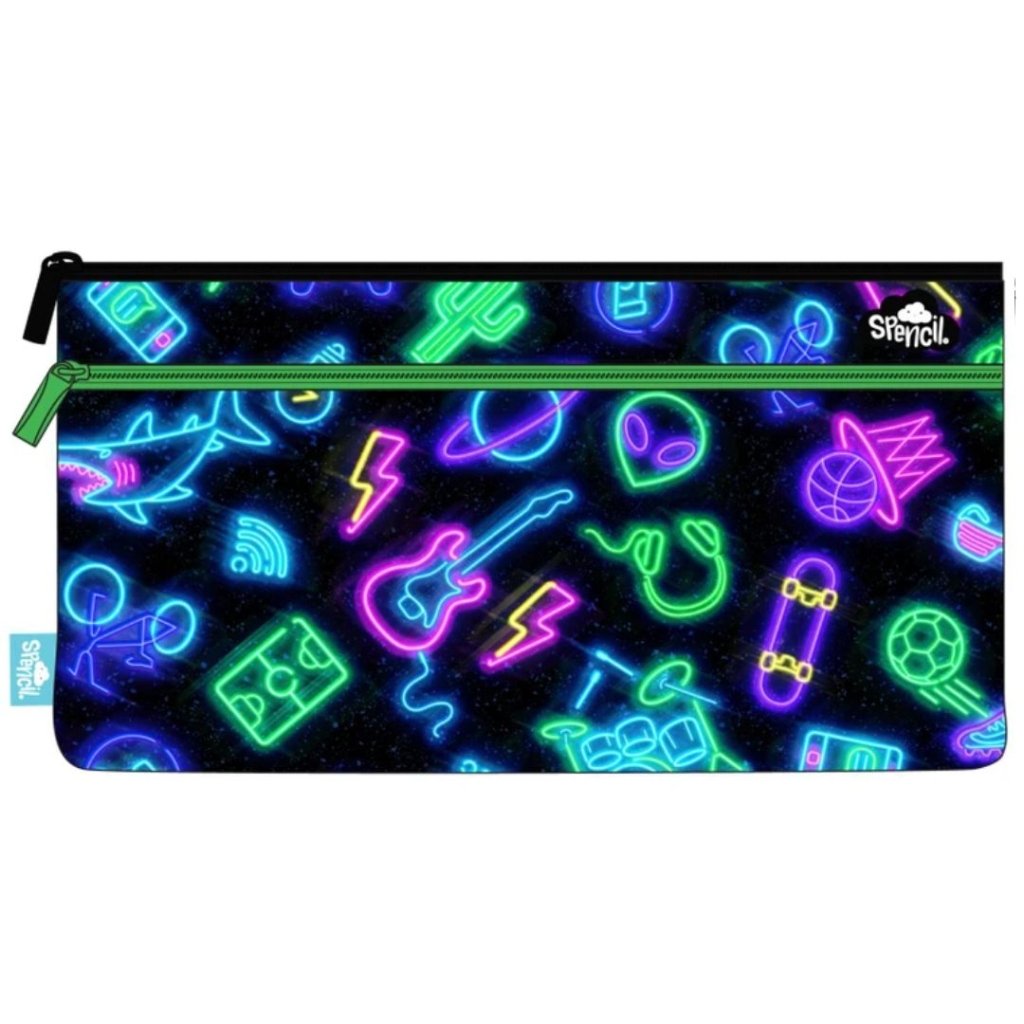 Spencil Twin Zip Pencil Case - Neon Life - Prepp'd Kids - Spencil