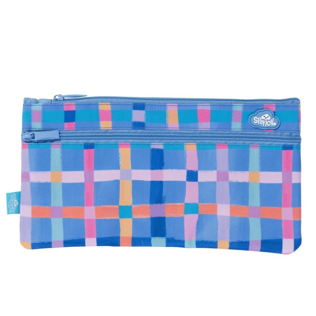 Spencil Twin Zip Pencil Case - Pastel Plaid - Prepp'd Kids - Spencil