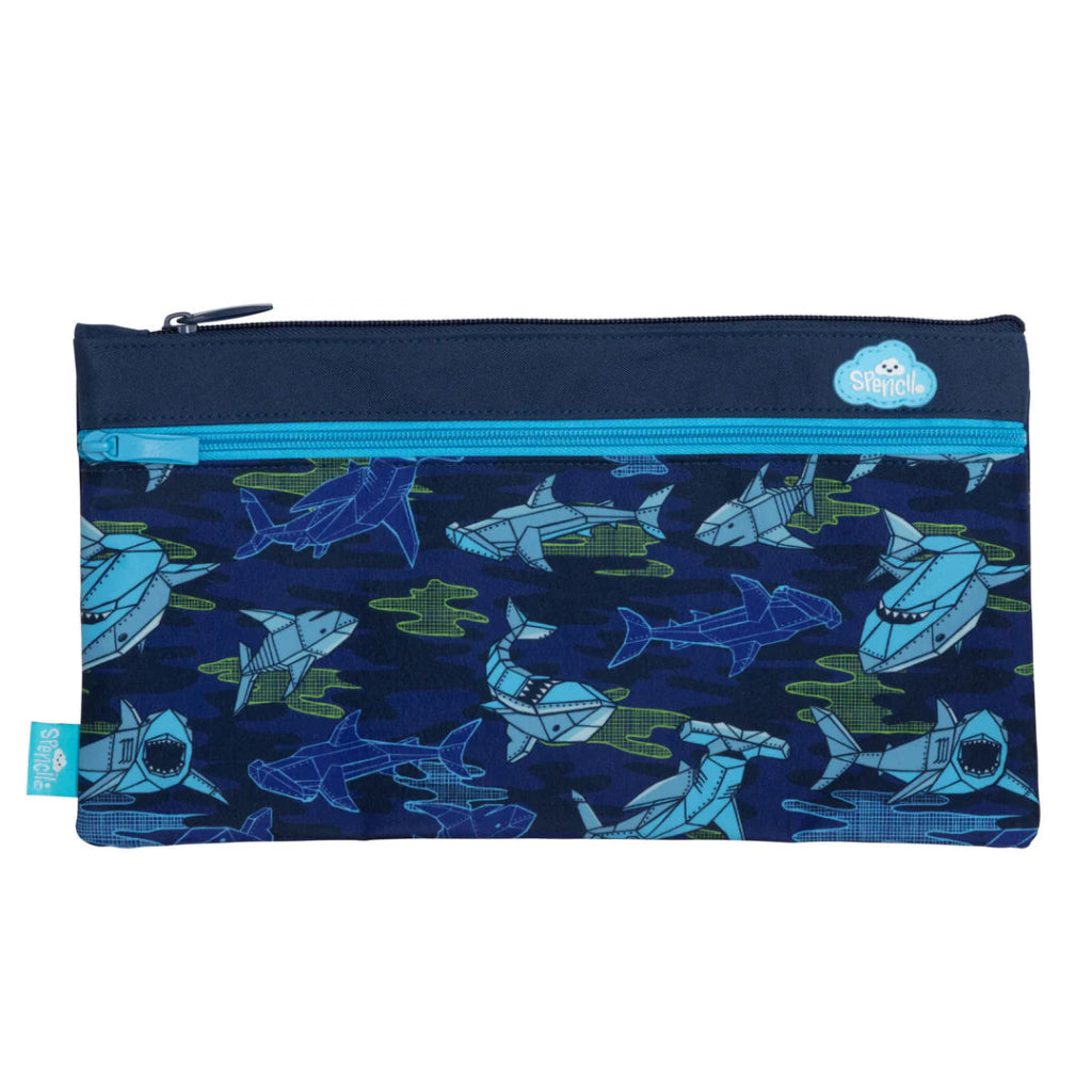 Spencil Twin Zip Pencil Case - Robo Shark - Prepp'd Kids - Spencil