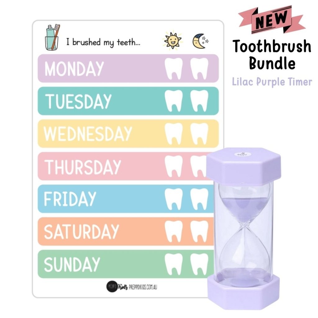Toothbrush Bundle - Lilac Purple Timer - Prepp'd Kids - Prepp'd Kids