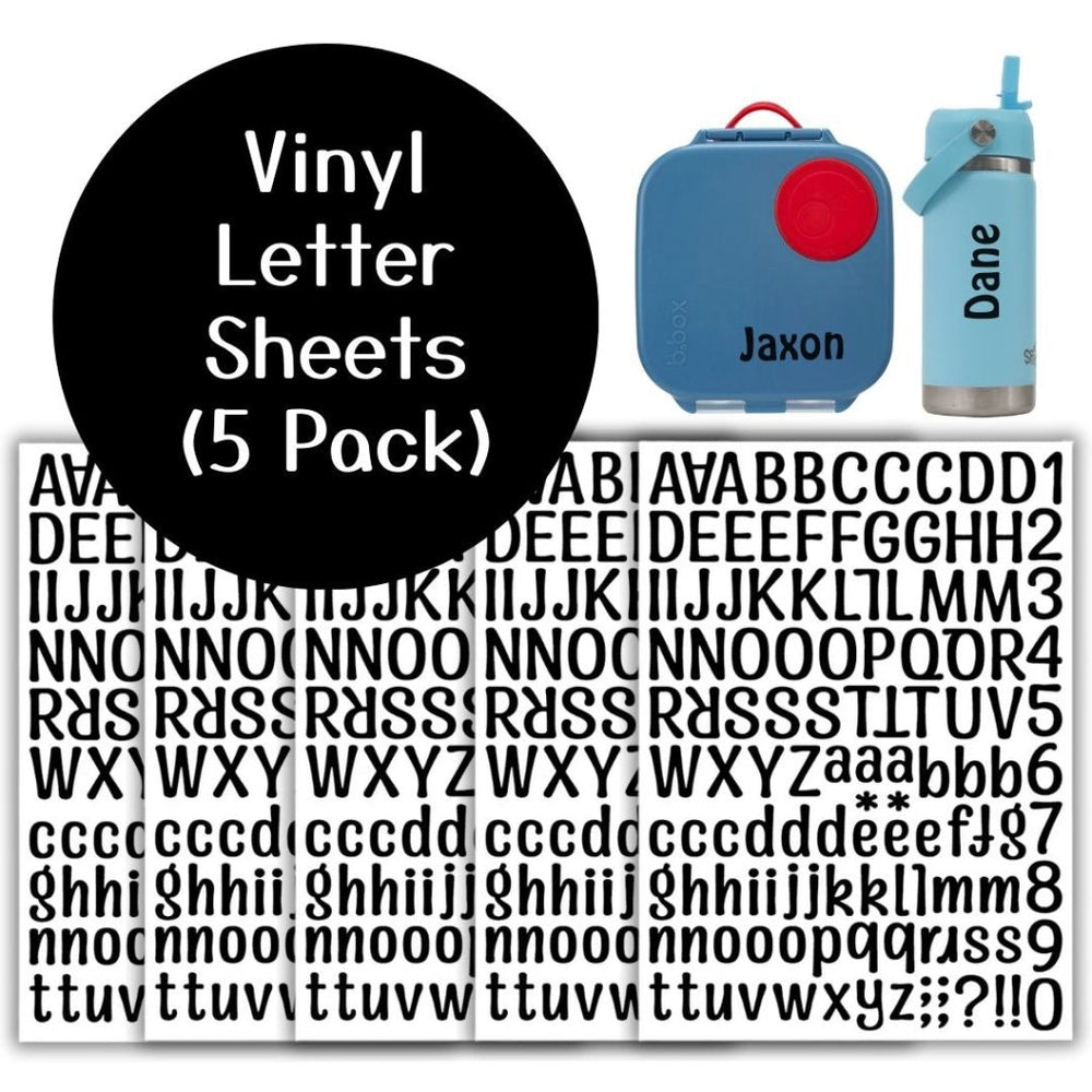 Vinyl Letter Sheets - Black (5 Pack) - Prepp'd Kids - Prepp'd Kids