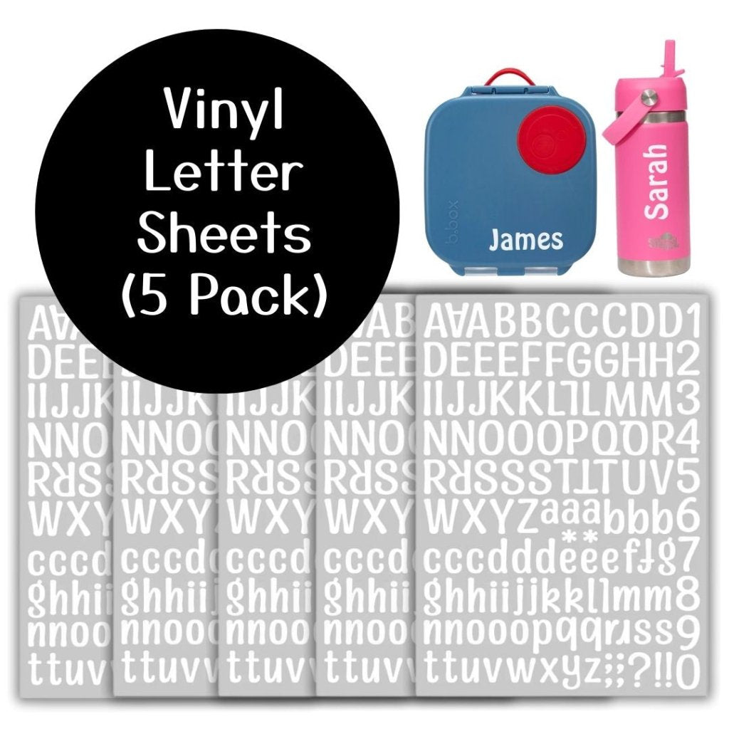 Vinyl Letter Sheets - White (5 Pack) - Prepp'd Kids - Prepp'd Kids