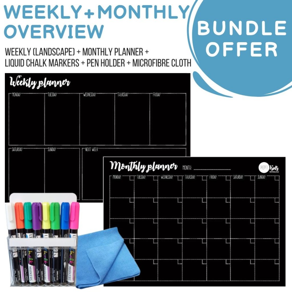 Weekly & Monthly Overview (w. Neon Chalk) - Prepp'd Kids - Prepp'd Kids