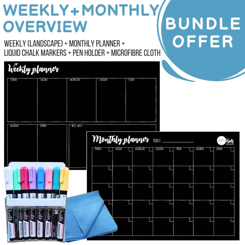 Weekly & Monthly Overview (w. Pastel Chalk) - Prepp'd Kids - Prepp'd Kids