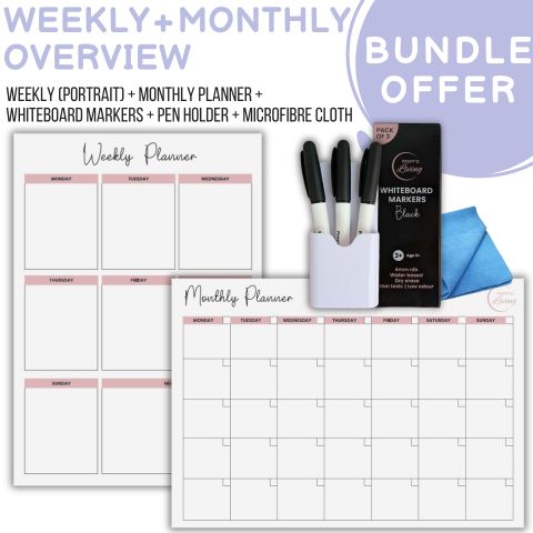 Weekly & Monthly Planner Bundle 2 - Light/Blush - Prepp'd Kids - Prepp'd Kids
