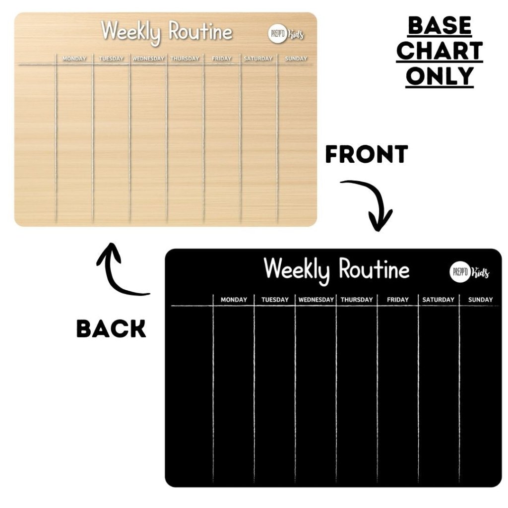 Weekly Routine Chart – A3 Timber Base Only - Prepp'd Kids - Prepp'd Kids