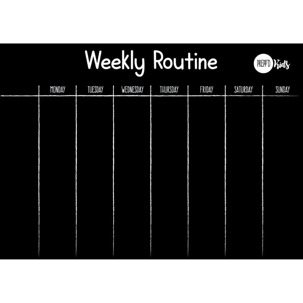 Weekly Routine Chart Set - Kinder Edition – Prepp'd Kids