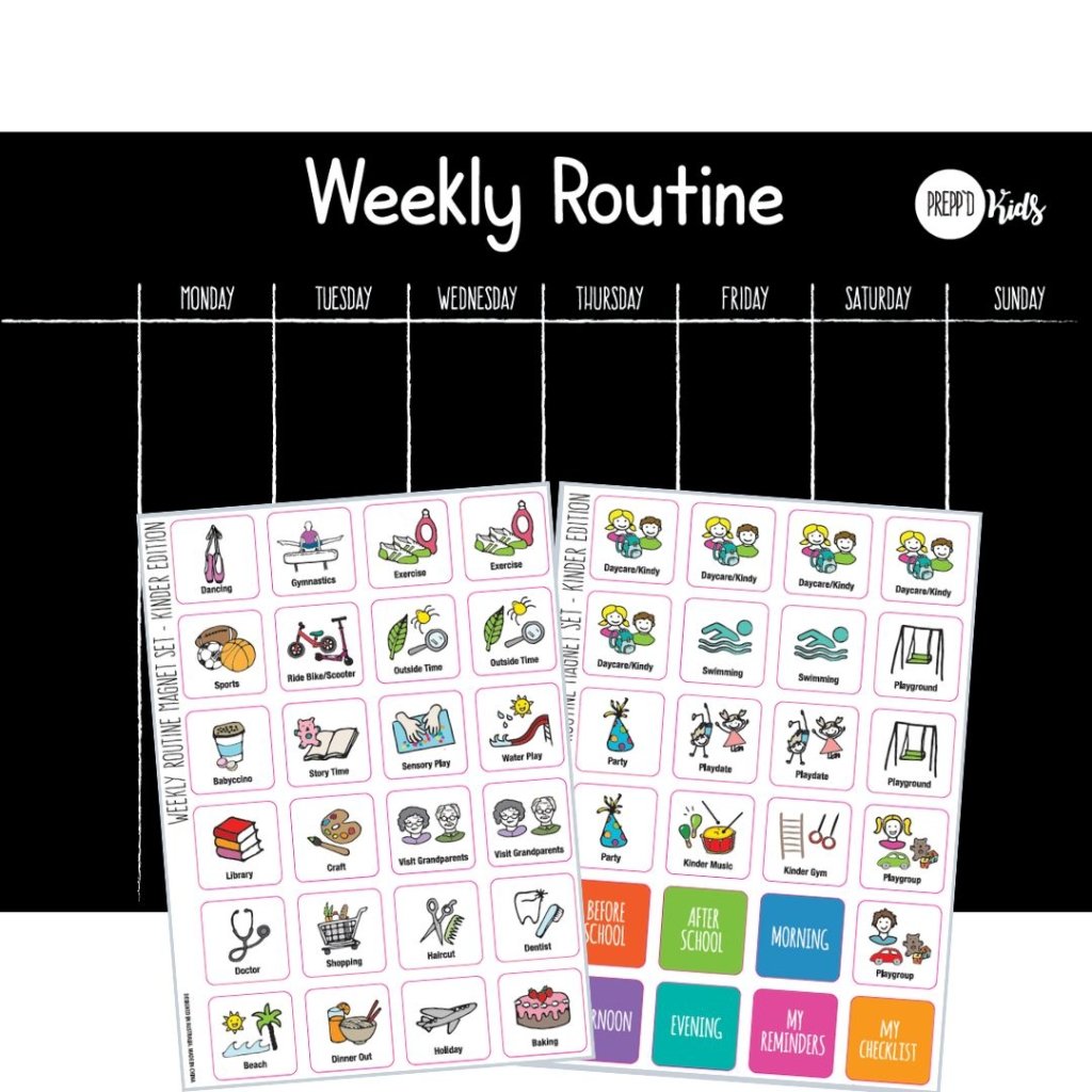 Kindy Routine Example Weekly Routine Chart Set - Kinder Edition – Prepp'd Kids