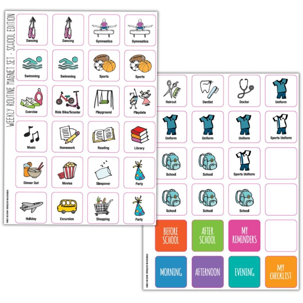 Weekly Routine Chart Set - School Edition (Due late April) - Prepp'd Kids - Prepp'd Kids