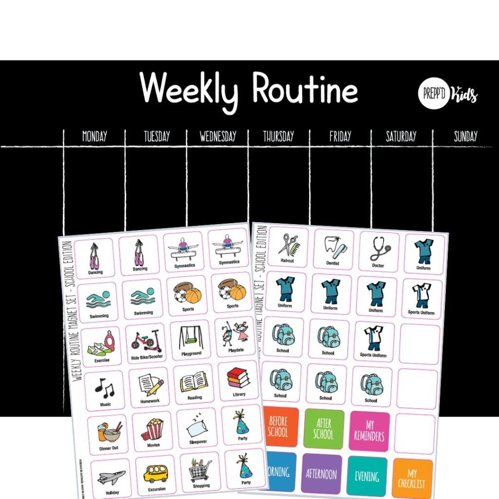 Weekly Routine Chart Class Weekly Routine Chart Set - School Edition (Due late April) – Prepp'd Kids