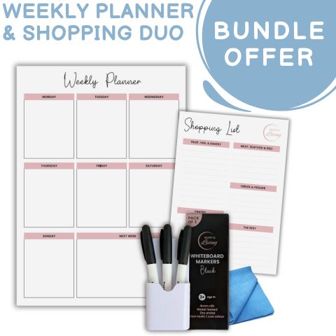 Weekly & Shopping Planner Bundle - Light/Blush - Prepp'd Kids - Prepp'd Kids