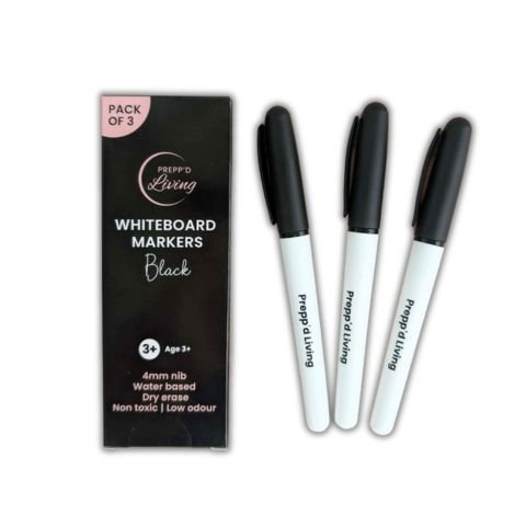 Whiteboard Markers – 3 Pack | Black Dry Erase - Prepp'd Kids - Prepp'd Kids