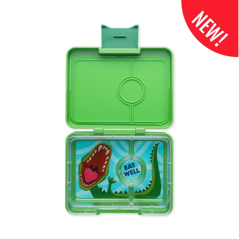 Yumbox Snack Box - Jurassic Green (Dino Tray) - Prepp'd Kids - Yumbox