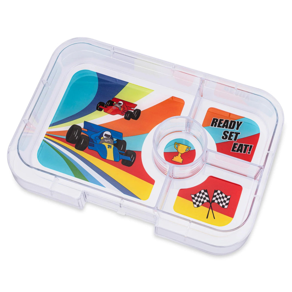 Yumbox Tapas 4 - Green (Racing Car Tray) - Prepp'd Kids - Yumbox