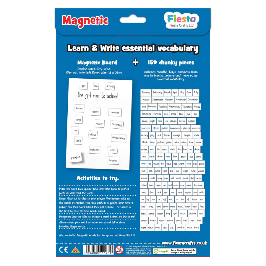 Magnetic Words - School Years 1 & 2 - Prepp'd Kids - Fiesta Crafts