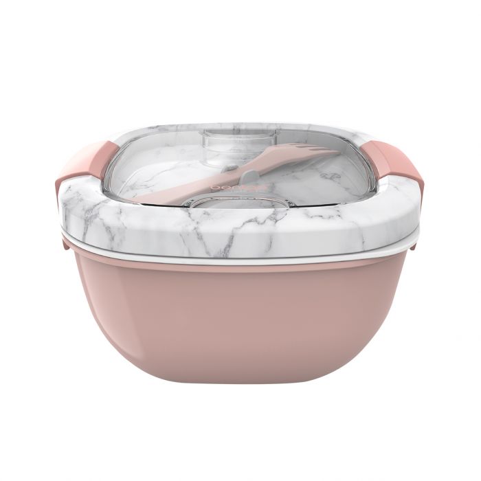 Bentgo All-In-One Salad Container - Blush Marble - Prepp'd Kids - Bentgo