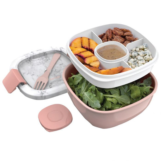 Bentgo All-In-One Salad Container - Blush Marble - Prepp'd Kids - Bentgo