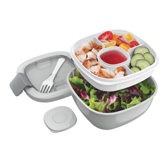 Bentgo All-In-One Salad Container - Grey - Prepp'd Kids - Bentgo