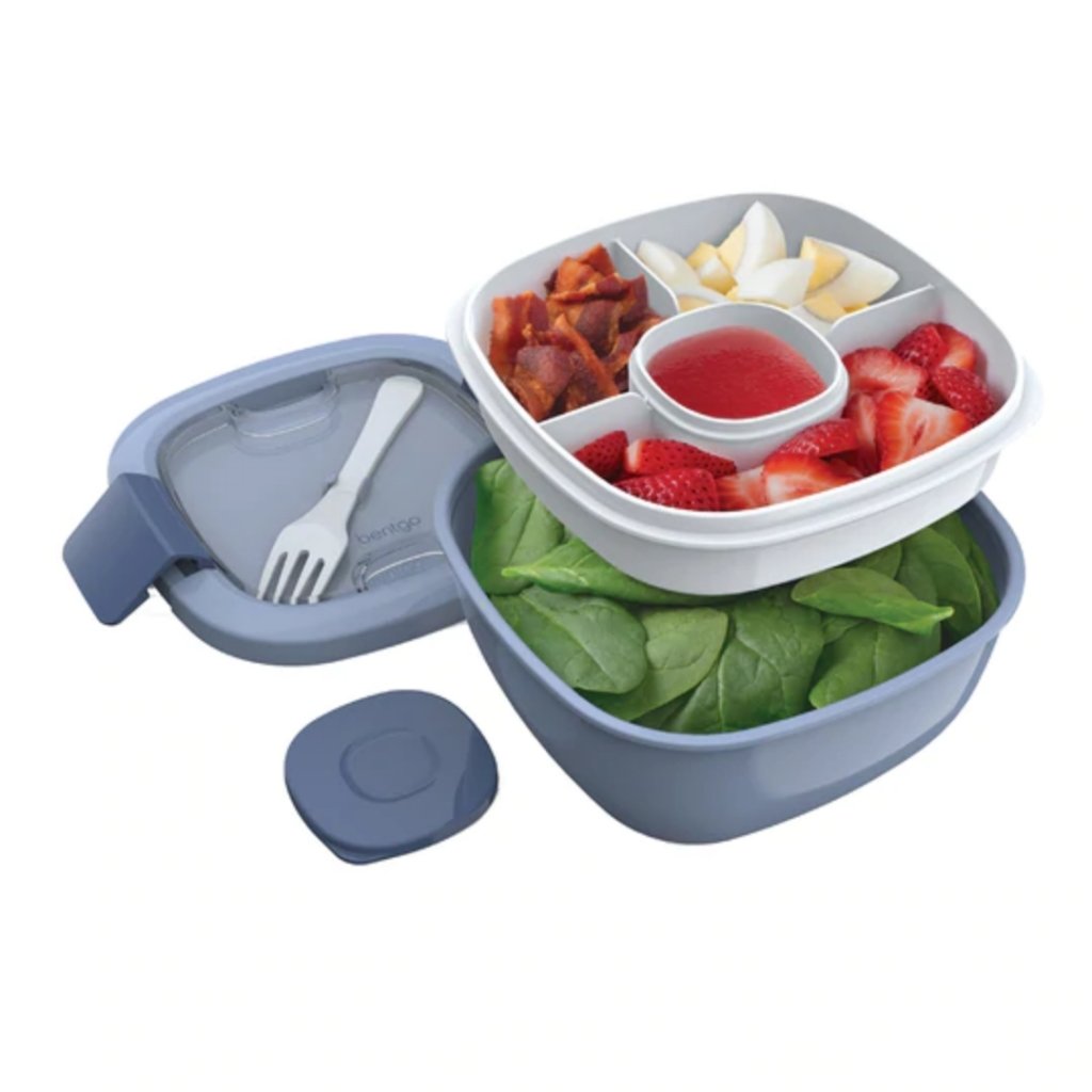 Bentgo All-In-One Salad Container - Slate Blue - Prepp'd Kids - Bentgo