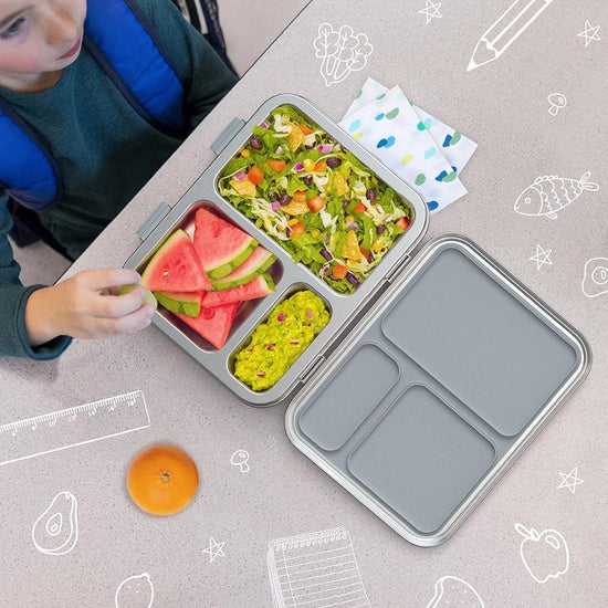 Bentgo Kids Stainless Steel Lunch Box - Silver - Prepp'd Kids - Bentgo