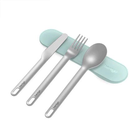 Bentgo S/S Travel Utensil Set - Aqua - Prepp'd Kids - Bentgo