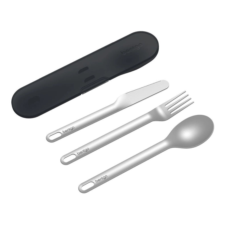 Bentgo S/S Travel Utensil Set - Carbon Black - Prepp'd Kids - Bentgo