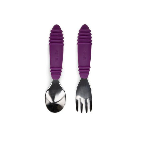 Bumkins Spoon and Fork - Dark Purple - Prepp'd Kids - Bumkins