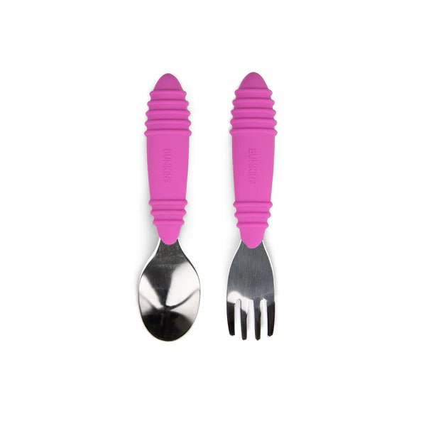 Bumkins Spoon and Fork - Fuchsia - Prepp'd Kids - Bumkins