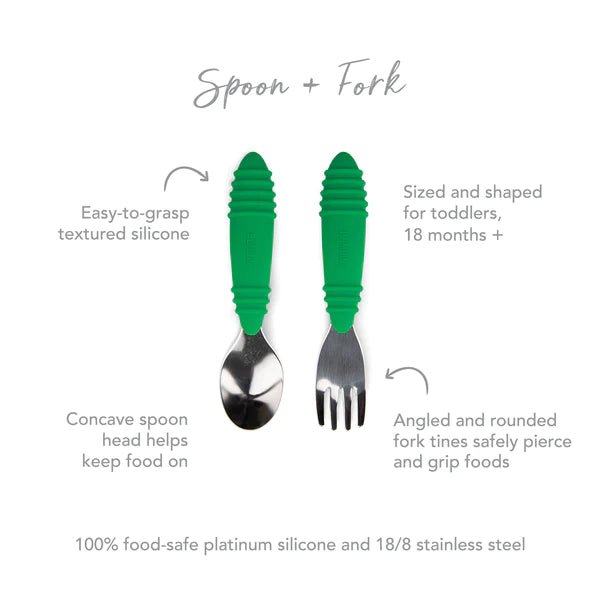 Bumkins Spoon and Fork - Jade - Prepp'd Kids - Bumkins