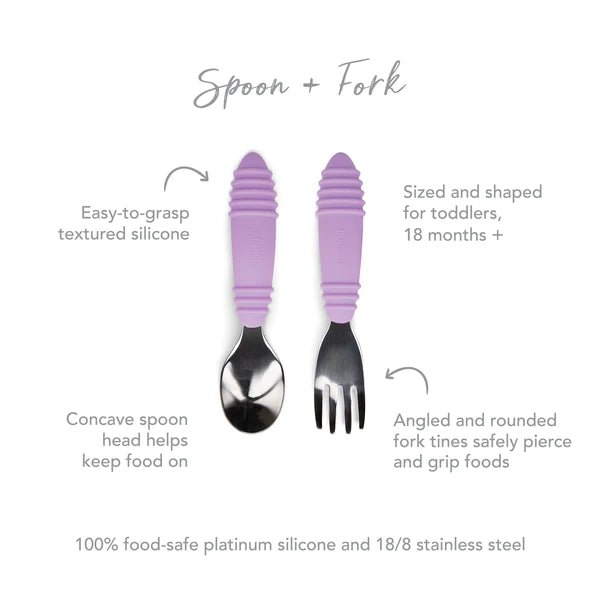 Bumkins Spoon and Fork - Lavender - Prepp'd Kids - Bumkins
