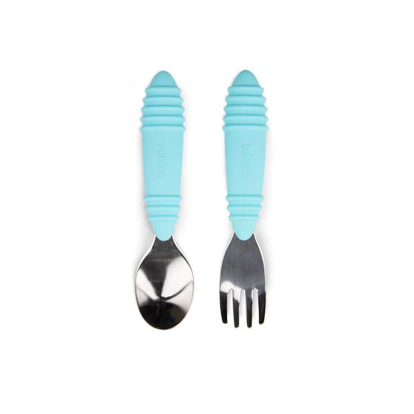 Bumkins Spoon and Fork - Light Blue - Prepp'd Kids - Bumkins