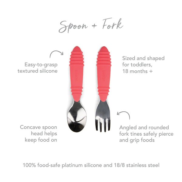 Bumkins Spoon and Fork - Red - Prepp'd Kids - Bumkins