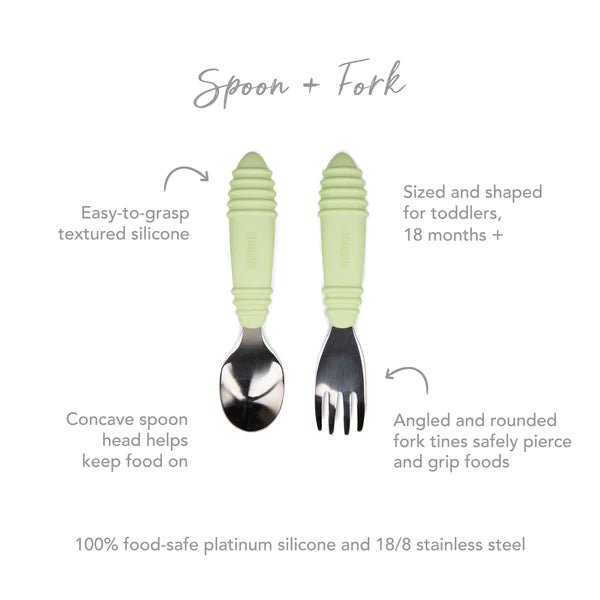 
                  
                    Bumkins Spoon and Fork - Sage - Prepp'd Kids - Bumkins
                  
                