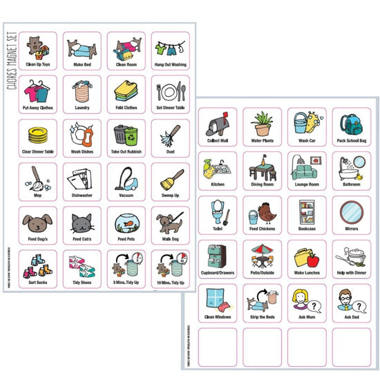 Chore Chart Set (A3 / Multiple Kids) - PRE-ORDER MID FEB - Prepp'd Kids - Prepp'd Kids