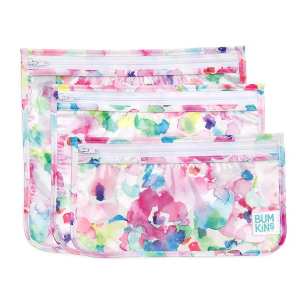 Clear Travel Bag Set - Watercolour - Prepp'd Kids - Bumkins