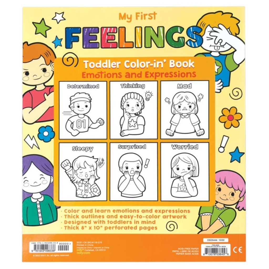Colour-in Book Toddler- Feelings - Prepp'd Kids - Ooly