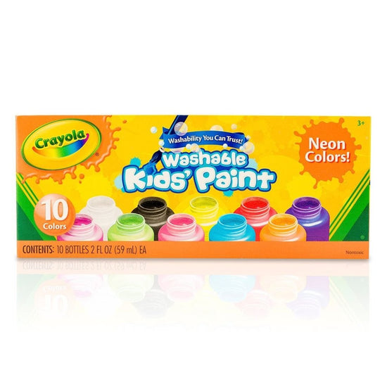Crayola Washable Neon Kids' Paint (10x Colours) - Prepp'd Kids - Crayola