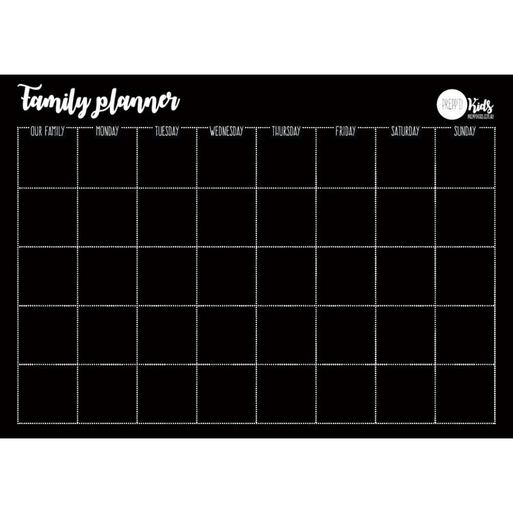 Family Planner (A3) - Prepp'd Kids - Prepp'd Kids