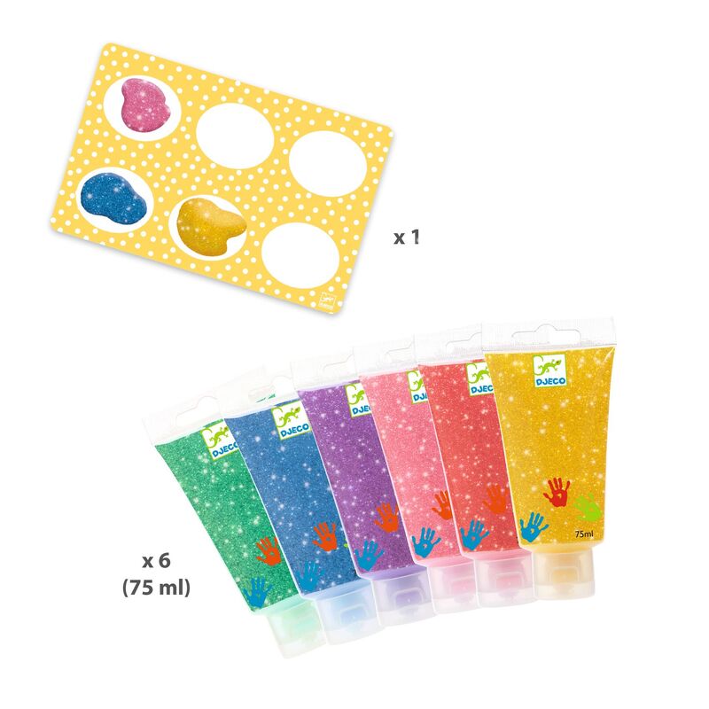 Finger Paint Tubes - Glitter - Prepp'd Kids - Djeco