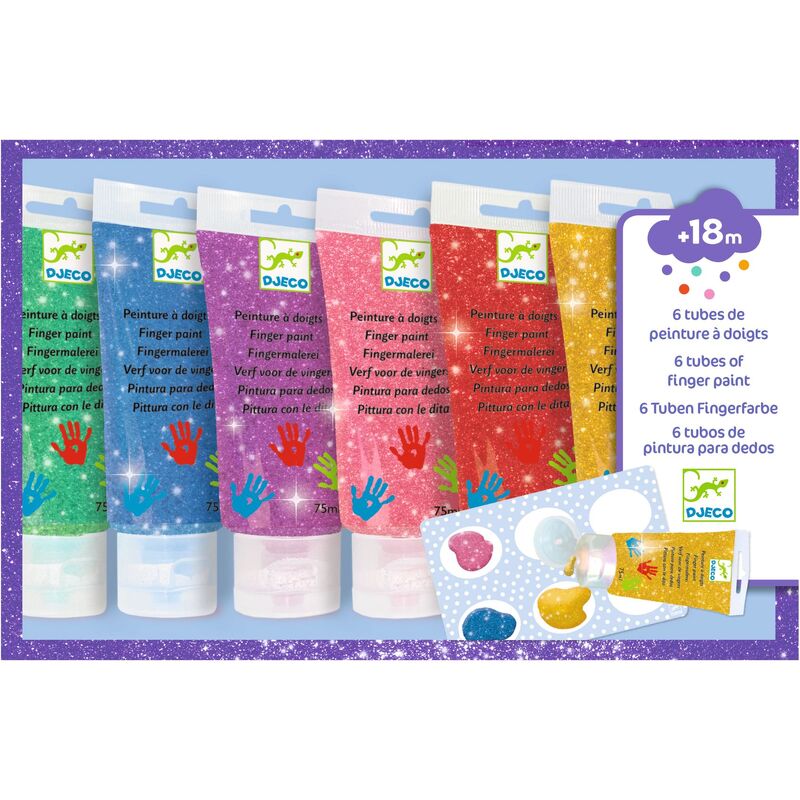 Finger Paint Tubes - Glitter - Prepp'd Kids - Djeco