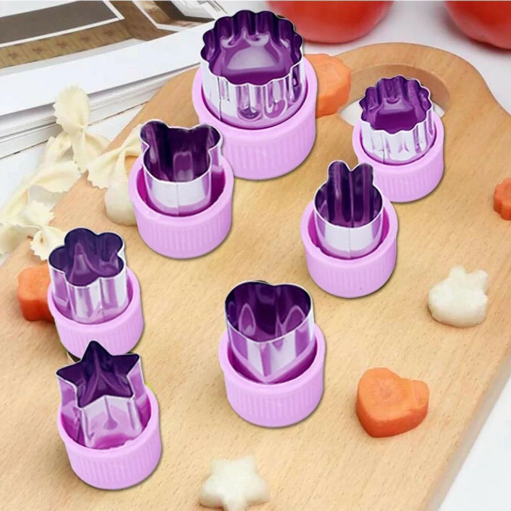 Fruit & Vegetable Cutter Set (9 piece Stainless Steel) - Blue - Prepp'd Kids - Prepp'd Kids