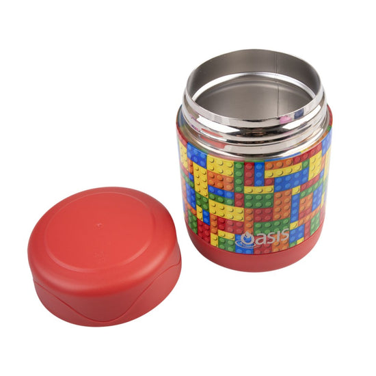 Insulated Food Flask (300ml) - Bricks - Prepp'd Kids - Oasis